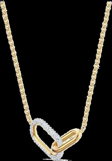 Collier Swarovski Time 5566227 plaqué or cristaux blancs