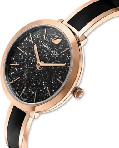 Montre Swarovski 5580530 Crystalline Delight en Acier Noir et Or Rose