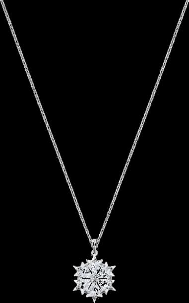 Pendentif Flocon de Neige Swarovski pour Femme, Élégance Plaquée Rhodium