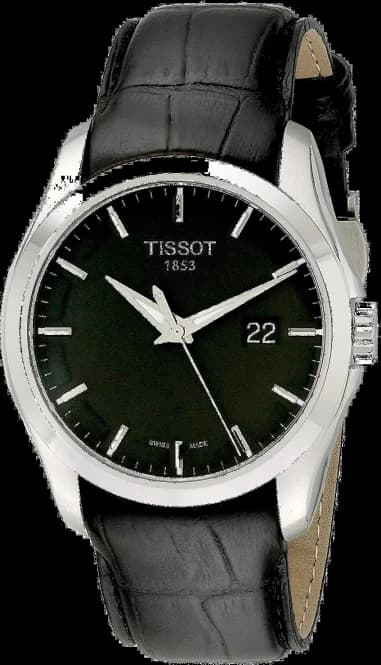 Montre Tissot T0354101605100 Couturier avec Cadran Noir et Bracelet Cuir