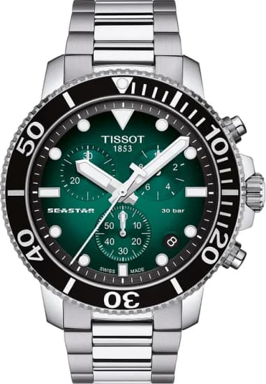 Montre Tissot T1204171109101 Seastar 1000 Chronographe Acier Cadran Vert