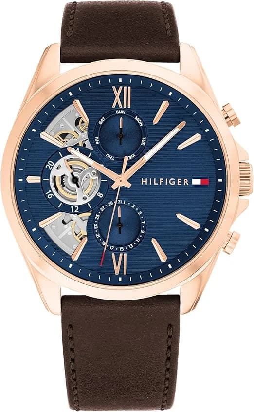 Montre Homme Tommy Hilfiger Baker 1710645 cadran bleu bracelet cuir