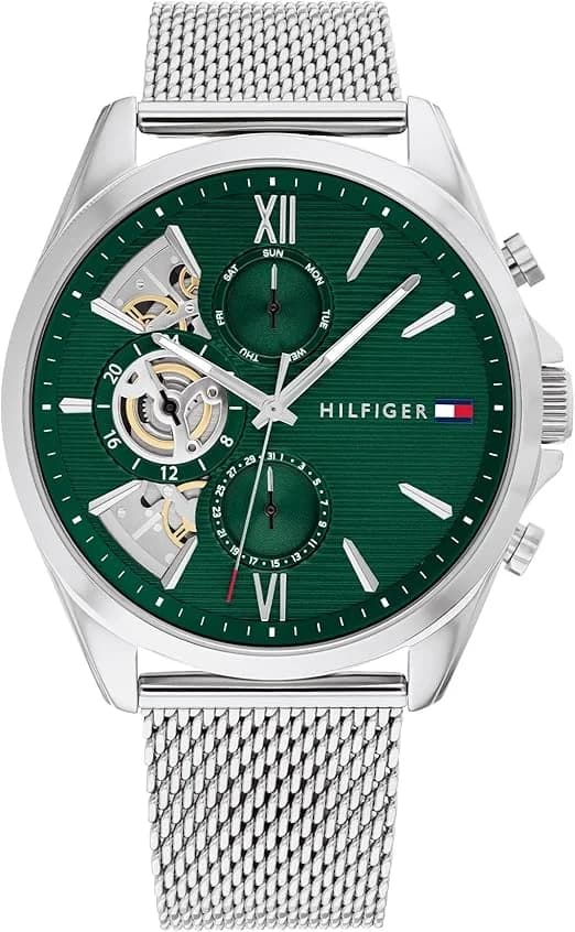 Montre Homme Tommy Hilfiger Baker 1710647 cadran vert bracelet maille milanaise