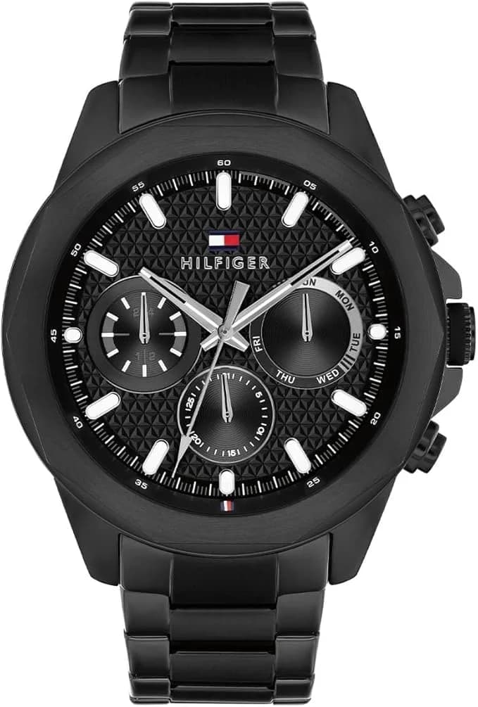 Montre Homme Tommy Hilfiger Lars 1710653 cadran noir bracelet acier