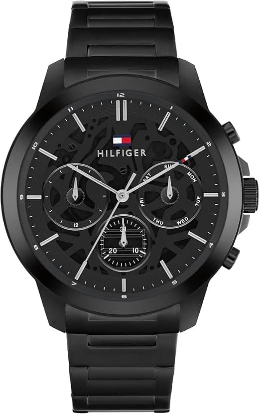 Montre Homme Tommy Hilfiger Henry 1710685 cadran noir bracelet acier