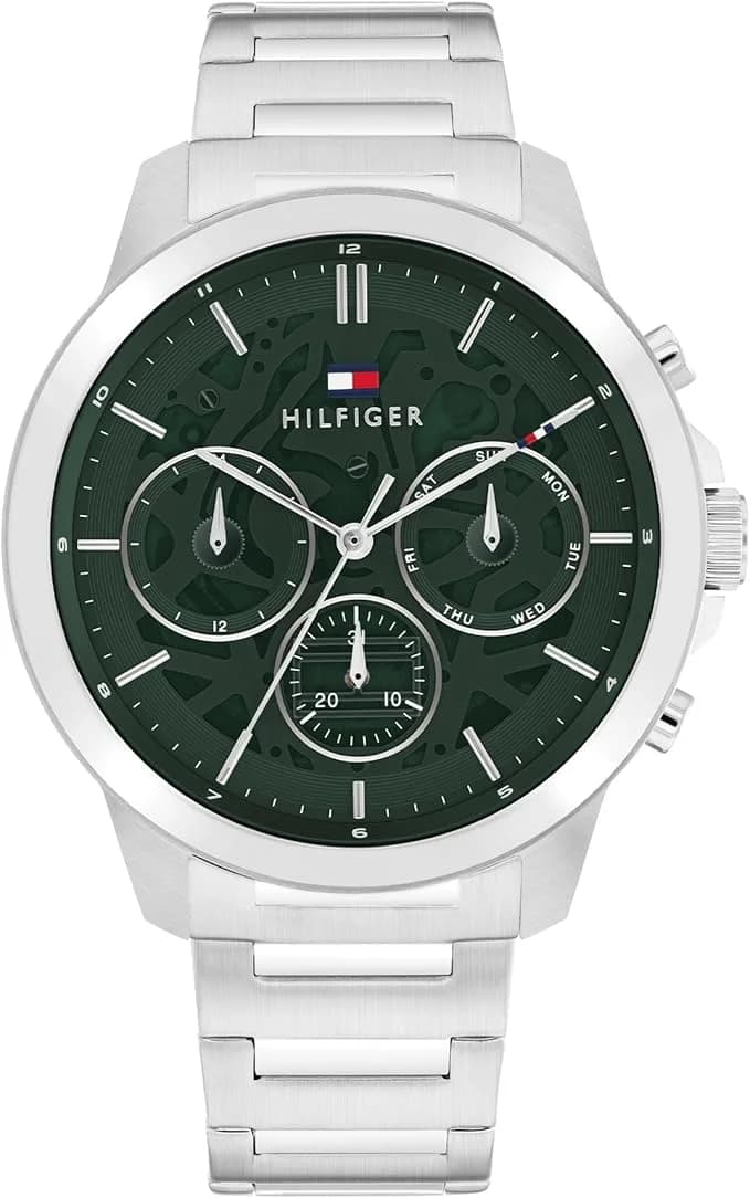 Montre Homme Tommy Hilfiger Henry 1710686 cadran vert bracelet acier