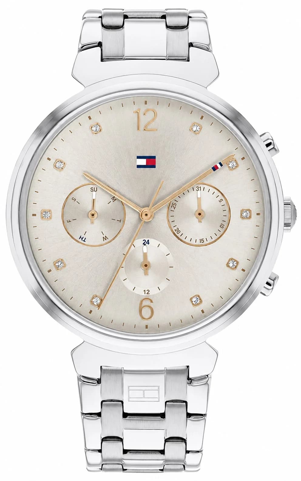 Montre Femme Tommy Hilfiger Ivy 1782346 cadran argenté bracelet maille milanaise