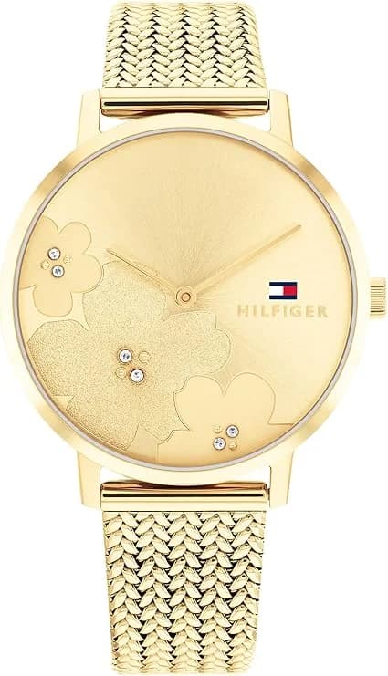 Montre Femme Tommy Hilfiger Tea 1782606 cadran doré bracelet maille milanaise