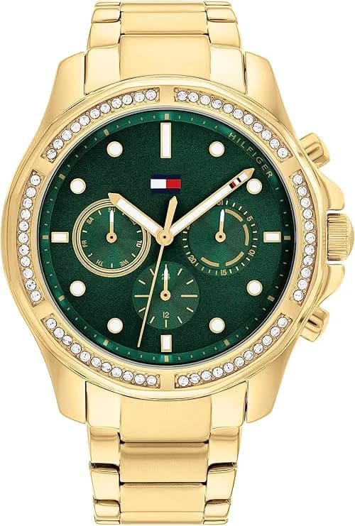 Montre Femme Tommy Hilfiger Brooklyn 1782614 cadran vert bracelet acier