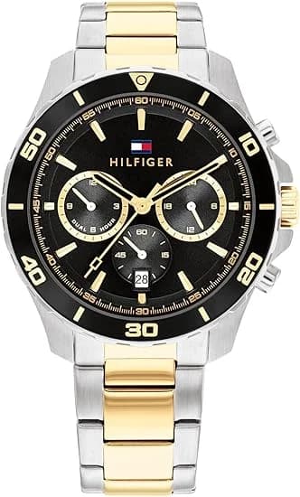 Montre Homme Tommy Hilfiger Jordan 1792095 cadran noir bracelet maille milanaise
