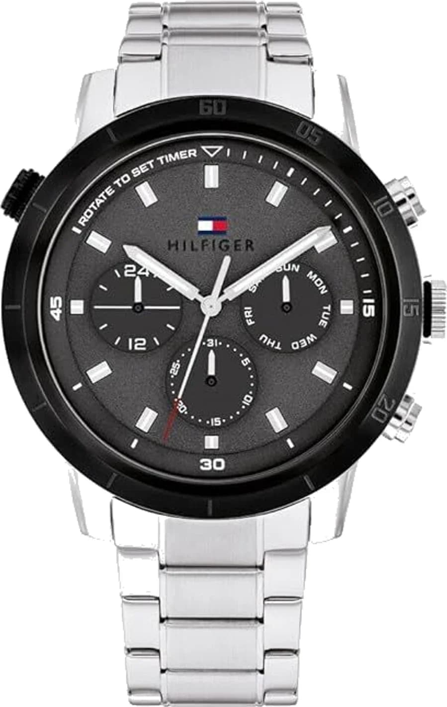 Montre Homme Tommy Hilfiger Troy 1792106 cadran gris bracelet acier