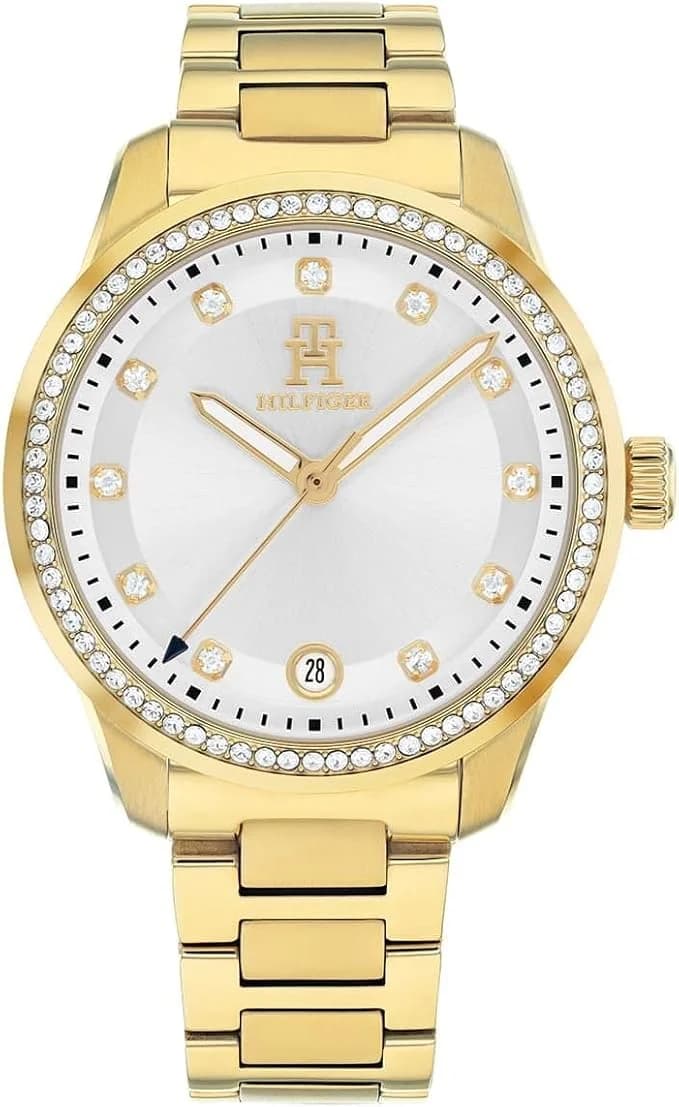 Montre Femme Tommy Hilfiger TH85 1782758 cadran argenté bracelet acier doré