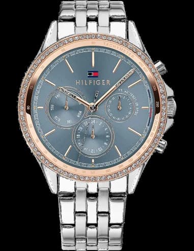 Montre Tommy Hilfiger Ari 1781976 cadran bleu ornée de brillants