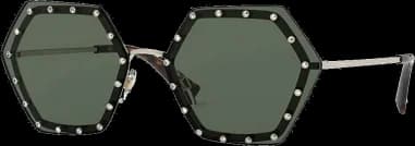 Lunettes de soleil Valentino Garavani VA2035 Ruthenium forme hexagonales