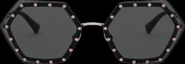 Lunettes de soleil Valentino Garavani VA2035 Ruthenium forme hexagonales vue 2