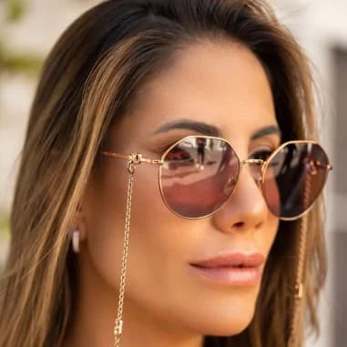 Lunettes de soleil Valentino Garavani VA2040 Hexagonales avec chaine vue 3