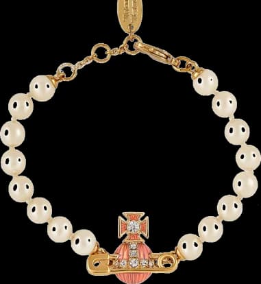 Bracelet à perles Vivienne Westwood épingle bas relief