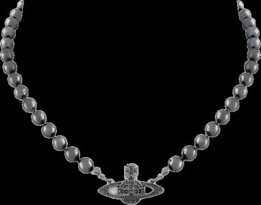Choker Vivienne westwood bas relief en perles noires