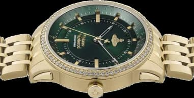 Montre Femme Vivienne Westwood East End VV262GRGD bracelet doré en acier cadran vert vue 2