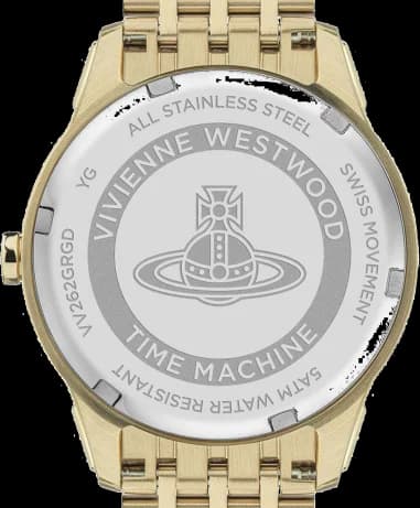 Montre Femme Vivienne Westwood East End VV262GRGD bracelet doré en acier cadran vert vue 5