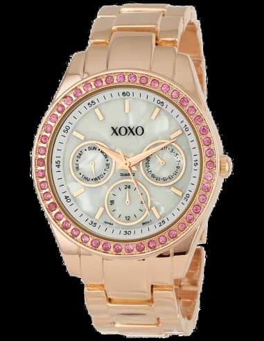 Montre Femme XOXO Rhinestone Accent XO5298A Bracelet Or Rose