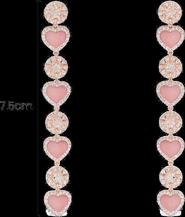 Boucles d'oreilles pendantes APM Monaco coeur en nacre rose - Réf. PE13731XNAC vue 3