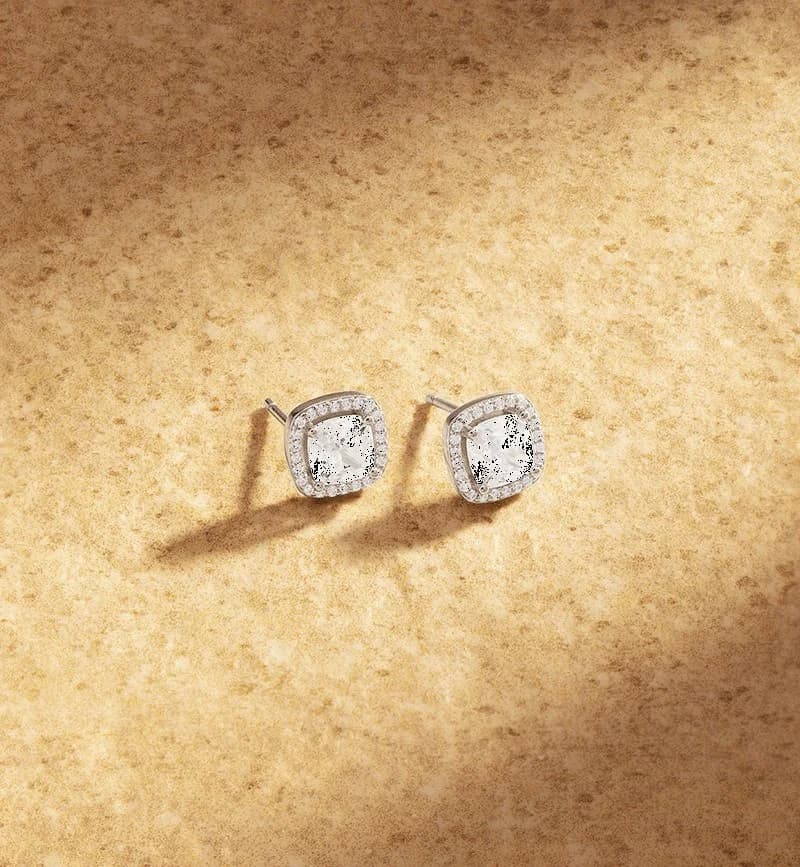 Boucles d'oreilles clous carrés en argent 925 APM Monaco, référence AE14580OX, pour femme vue 3