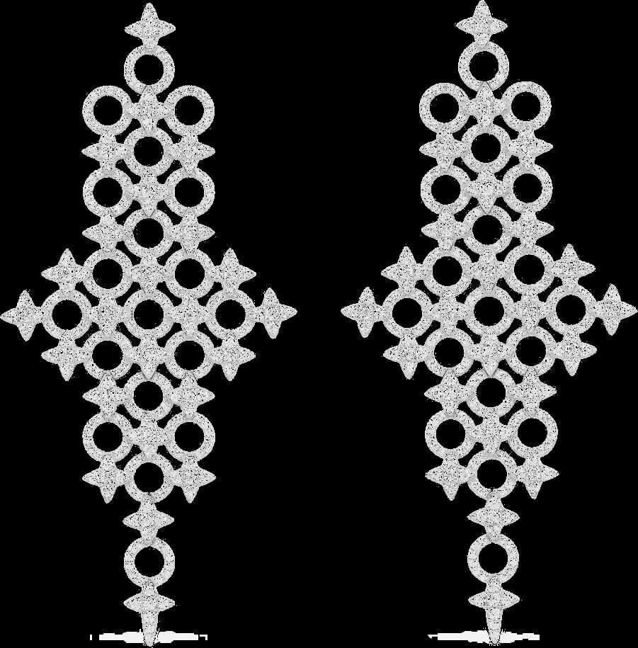 Boucles d'oreilles pendantes APM Monaco Météorites et Cercles XL en Argent 925 - Réf. AE14203OX