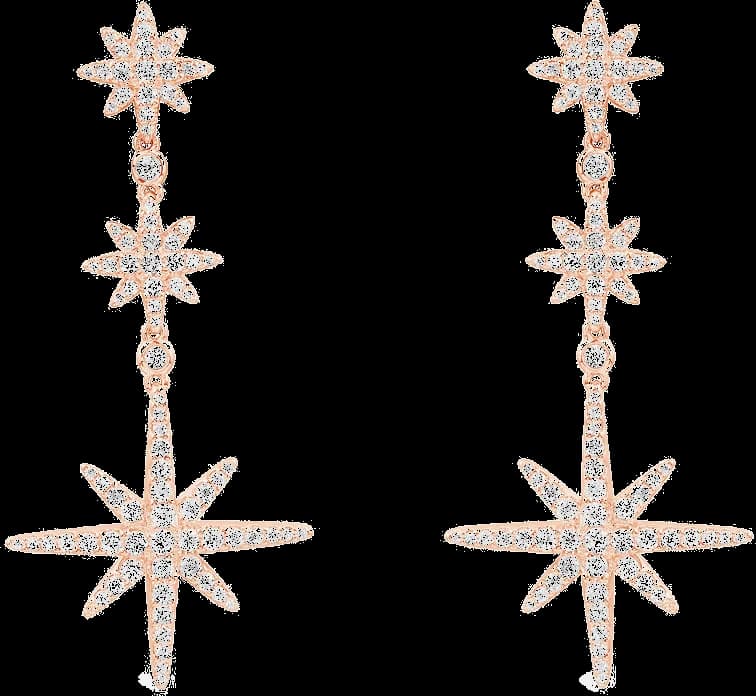 Boucles d'oreilles APM Monaco Météorites triple étoiles plaqué or rose 18k - Réf. PE13083OX