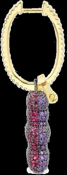 Boucle d'oreille individuelle APM Monaco Yummy Bear Baby Valentin plaqué or 18K - Réf. YE14055XKRV vue 2