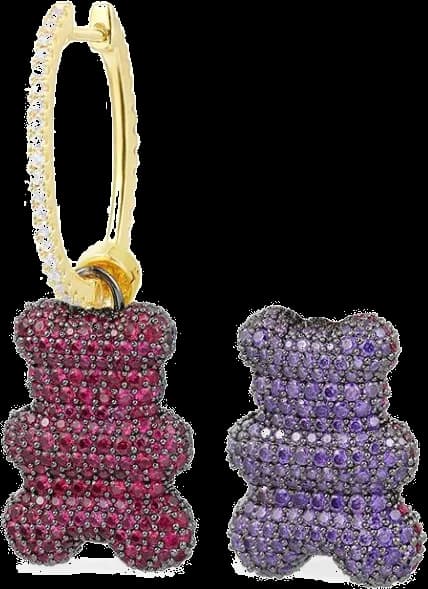 Boucle d'oreille individuelle APM Monaco Yummy Bear Baby Valentin plaqué or 18K - Réf. YE14055XKRV