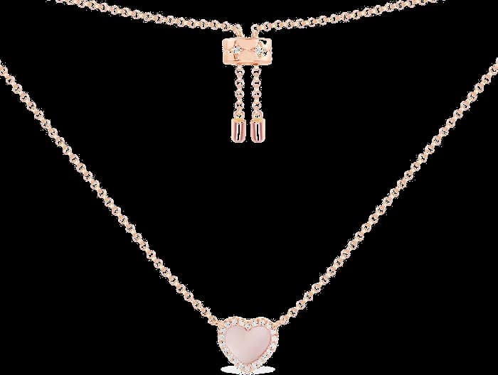 Collier ajustable APM Monaco PC5795XNAC en or rose avec coeur en nacre rose