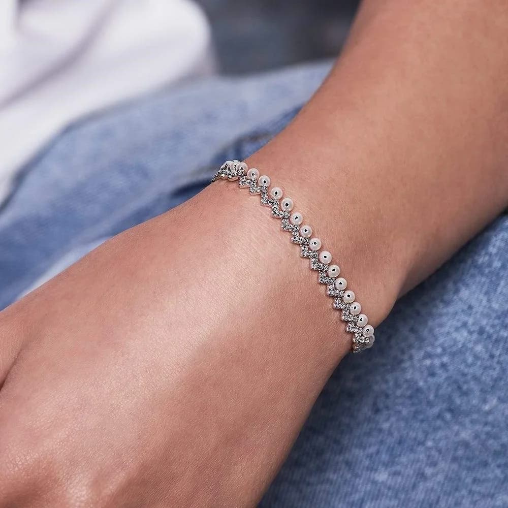 Bracelet ajustable pour femme APM Monaco AB4168XPL en argent massif avec perles de nacre vue 3
