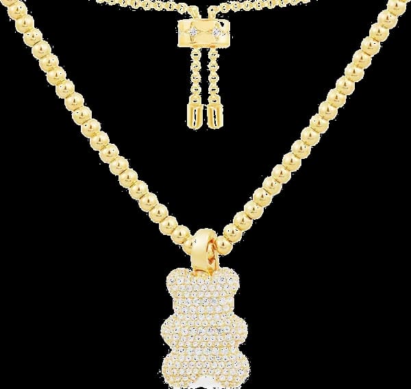 Collier unisexe APM Monaco Yummy Bear Sunny en or, incrusté de zirconiums - Réf. YC6768OX
