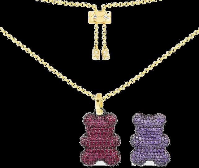 Collier APM Monaco YC6483XVKR en argent 925, pendentif ourson Yummy Bear serti zirconium, unisexe