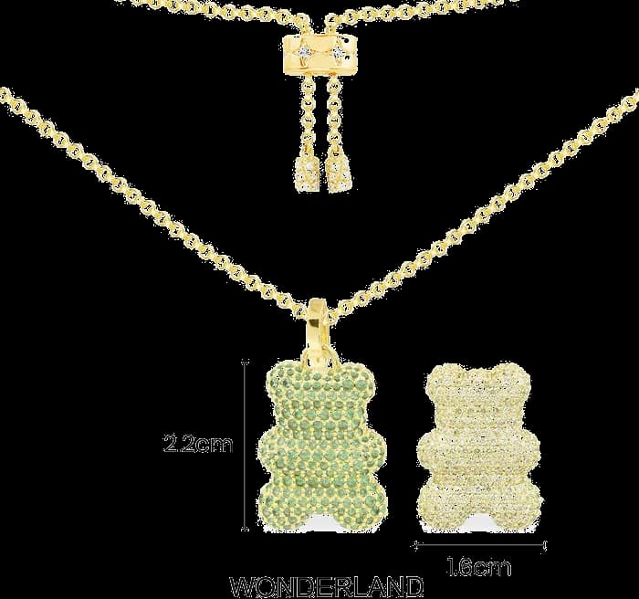 Collier APM Monaco Yummy Bear Wonderland en argent 925, ourson pavé de cristaux, réglable 42-65 cm, unisexe, réf. YC6483XLIY vue 4