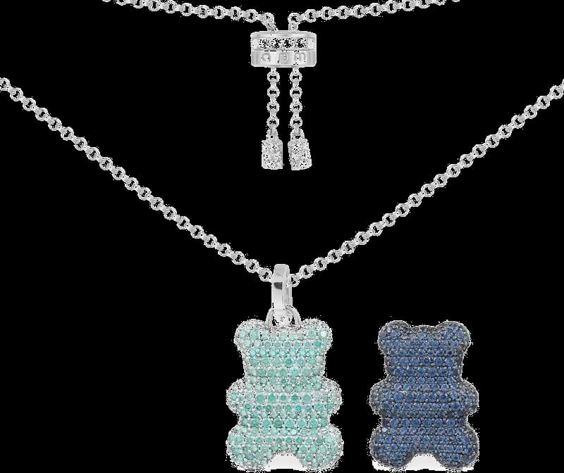 Collier APM Monaco AC6483XIKB en argent 925, pendentif ourson Captain Yummy Bear serti de zirconium, longueur ajustable 42-65 cm, unisexe