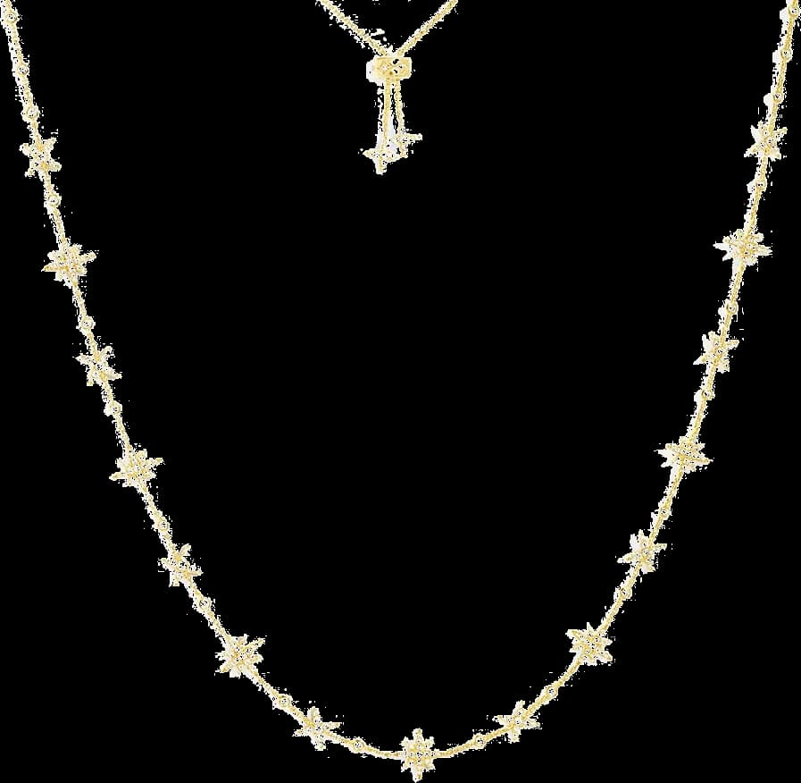 Collier femme APM Monaco Météorites plaqué or jaune, serti zirconium, ajustable 42-65 cm - Réf. YC6940OX