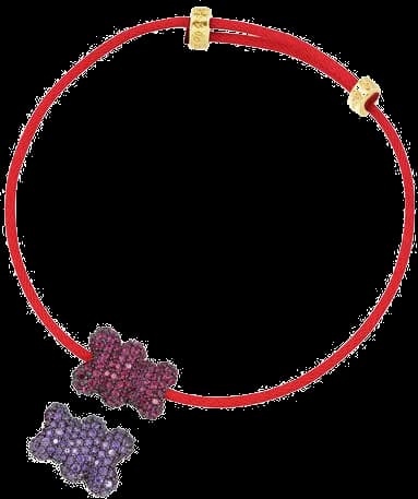 Bracelet unisexe APM Monaco Yummy Bear Valentin en nylon rouge, référence YB4680KRVR-S