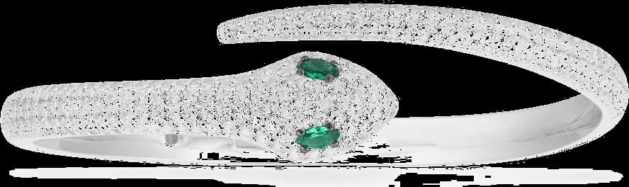 Bracelet jonc rigide APM Monaco AB4362XKG-M en argent rhodié pour femme, motif serpent et cristaux