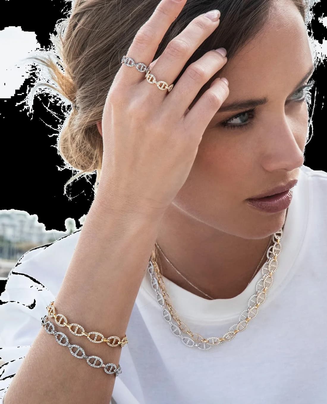 Collier pour Femme APM Monaco AC6312OX en maille marine argenté vue 2