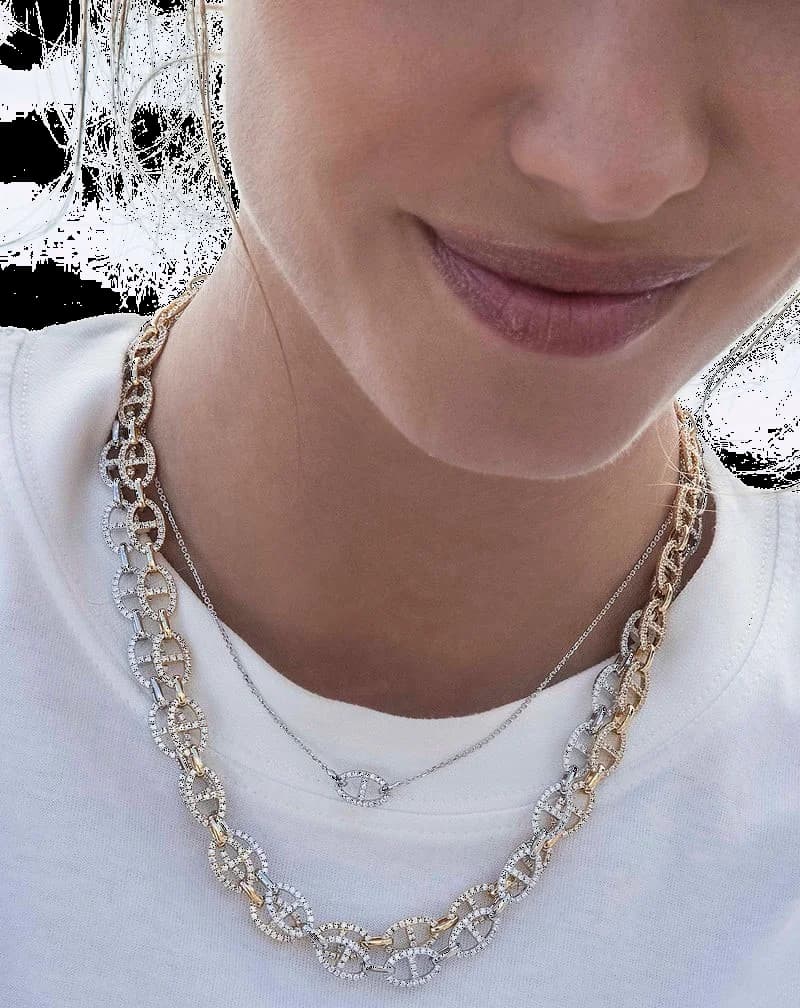Collier pour Femme APM Monaco AC6312OX en maille marine argenté vue 3