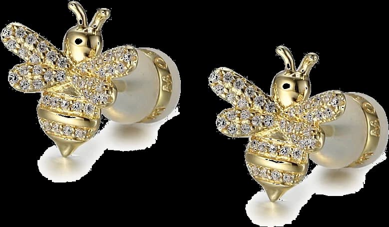 Boucles d'oreilles APM Monaco Mini Abeilles plaqué or jaune - Réf. AE10256OXY - Pour femme vue 2