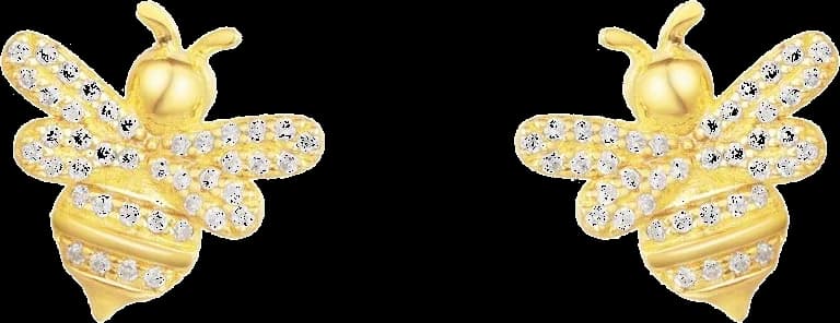 Boucles d'oreilles APM Monaco Mini Abeilles plaqué or jaune - Réf. AE10256OXY - Pour femme