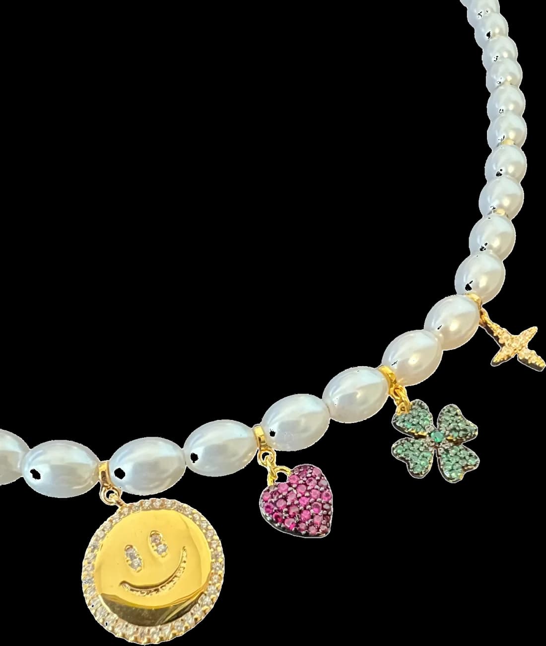 Collier pour femme APM Monaco AS056-110269 en plaqué or jaune avec breloques vue 2