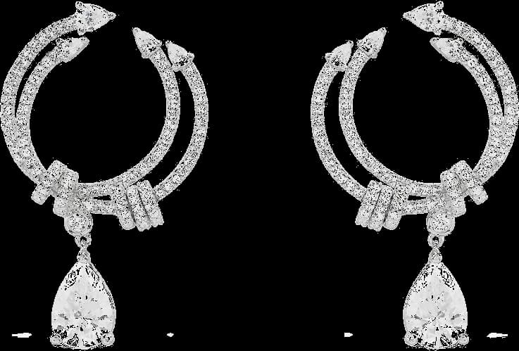 Boucles d'oreilles APM Monaco en argent 925, pierres poire, réf. AE14499OX