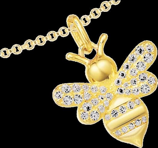 Collier APM Monaco pour femme AC3657OXY en plaqué or avec pendentif abeille et cristaux vue 2