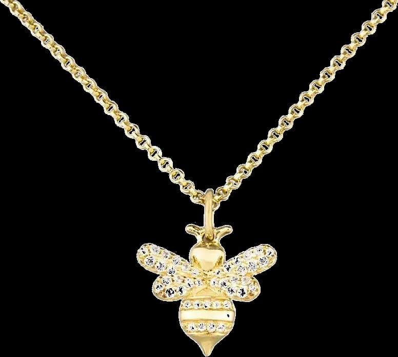 Collier APM Monaco pour femme AC3657OXY en plaqué or avec pendentif abeille et cristaux