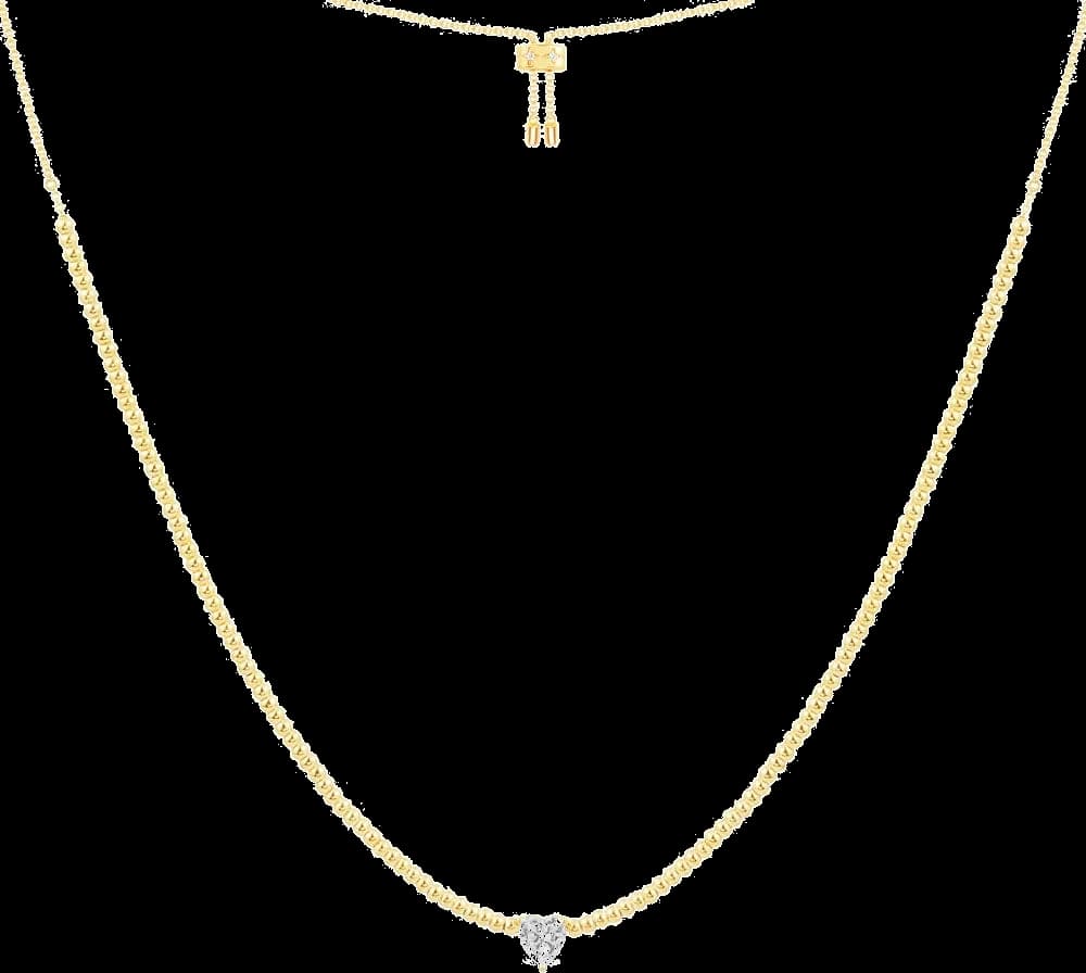 Collier APM Monaco YC6372OX en plaqué or jaune avec pendentif cœur en cristal pour femme vue 2
