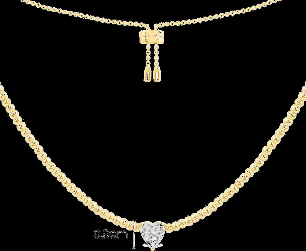 Collier APM Monaco YC6372OX en plaqué or jaune avec pendentif cœur en cristal pour femme vue 5